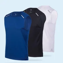 Мужской Быстросохнущий Спортивный Жилет COOLMAX сетчатая вентиляция Светоотражающая фитнес-футболка с коротким рукавом