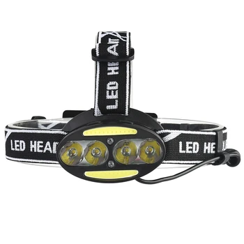 

XANES 2504A 1900LM 8LED Cycling Headlamp 7 Switch Modes 4T6+2COB+2 Red Warning Light Double Switch Lantern Torch Lamp Spotlight