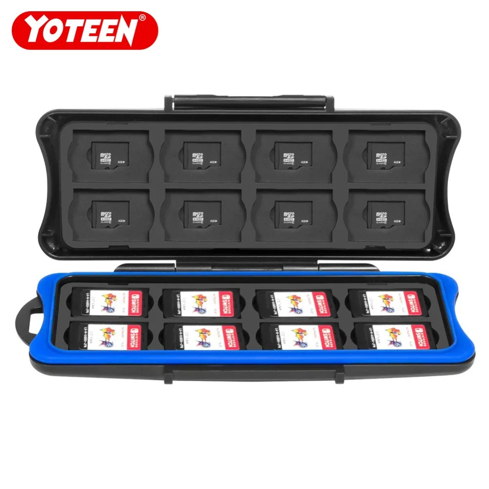 

Game Card Box For Nintendo Switch Waterproof Anti-Shock Card Storage Box 16 Game Card Slots & 16 Micro SD TF Card Holders