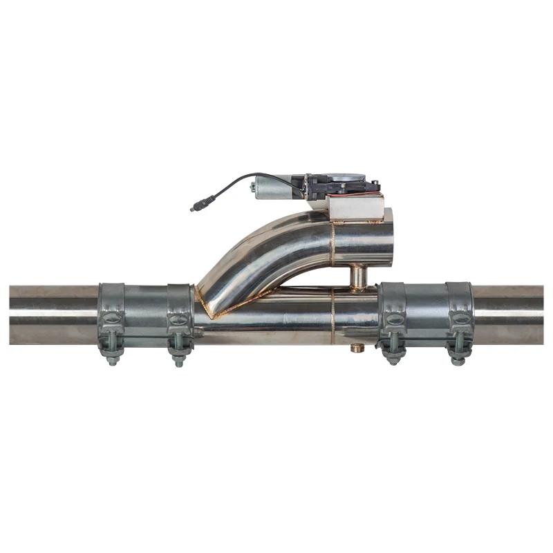 2" 2.25'' 2.5'' 3"  inch SS304 Double Valve Electric Exhaust Cut Out Valve with switch button and 2pcs Clamp Connector