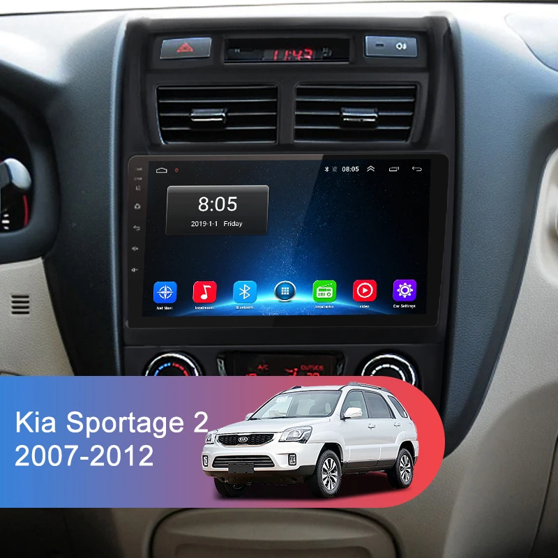 Junsun V1 Android 9.0 системный блок а для Киа Спортейдж 2 Kia Sportage 2 2007-2011 2012 2 din android автомагнитола с навигацие