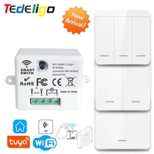 Mini Wifi Smart Home Control Switch 433mhz Wireless Light Remote Control Module AC 220V 10A Compatible Socket Alexa Google Home