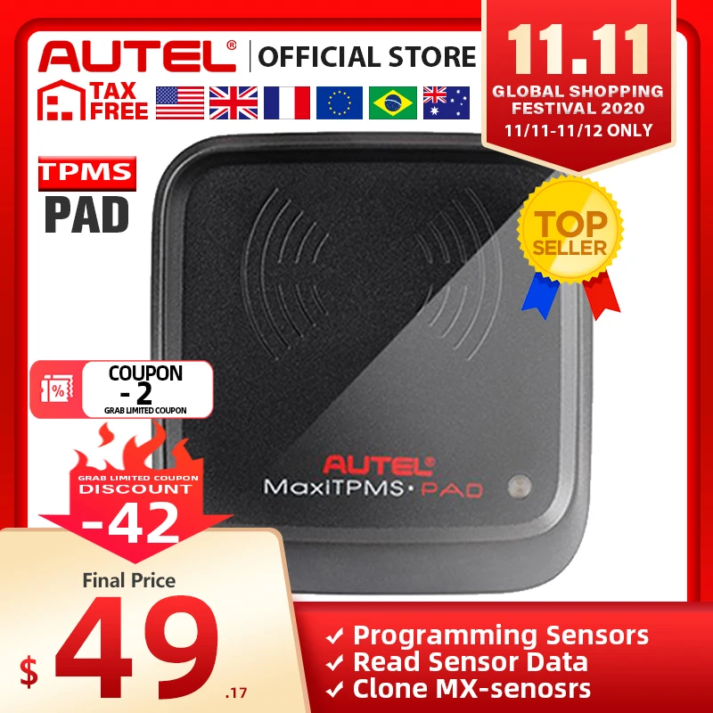 £51.76 Autelautel Maxitpms Pad Diagnostics Tool Tire Pressure Programming Monitor Autel