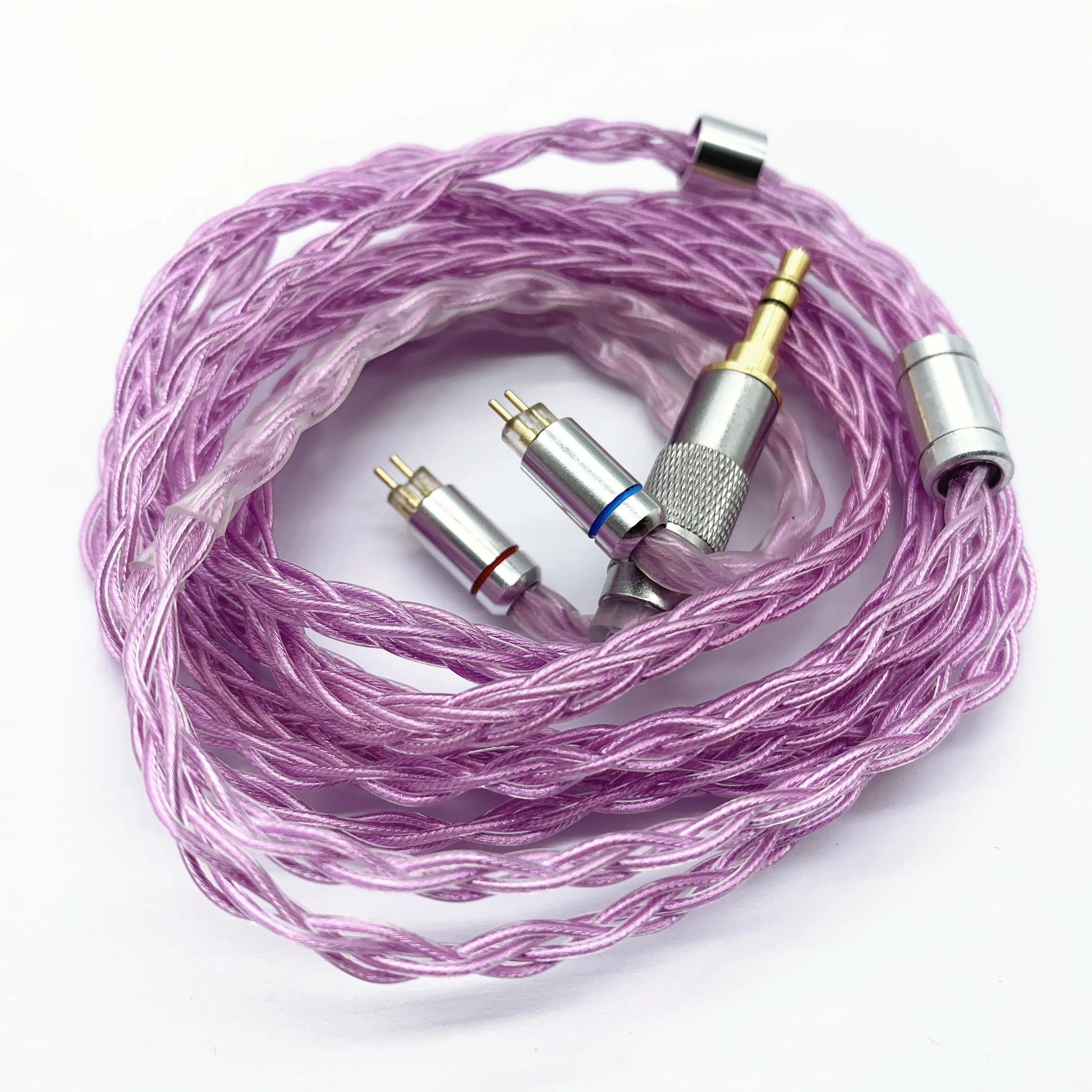 8 share Single crystal copper silver wire Headphone upgrade line 152 core purple conductor