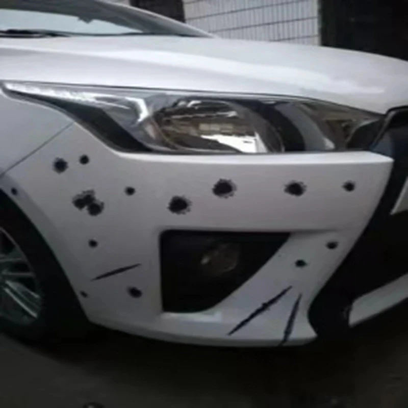 Стикер для автомобиля эмульсионные 3D пулевые отверстия нападающие