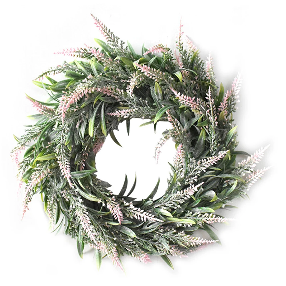 

30cm Front Door Party Artificial Wreath Flowers Wall Hanging Simulation Lavender Round Garden Multi Use Home Decor Wedding