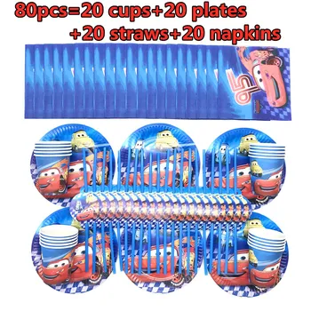 

Disney Cars Boys Kids Party Decorations Paper Cups Napkins Plates Straws Baby Shower Birthday Lightning McQueen Party Supplies