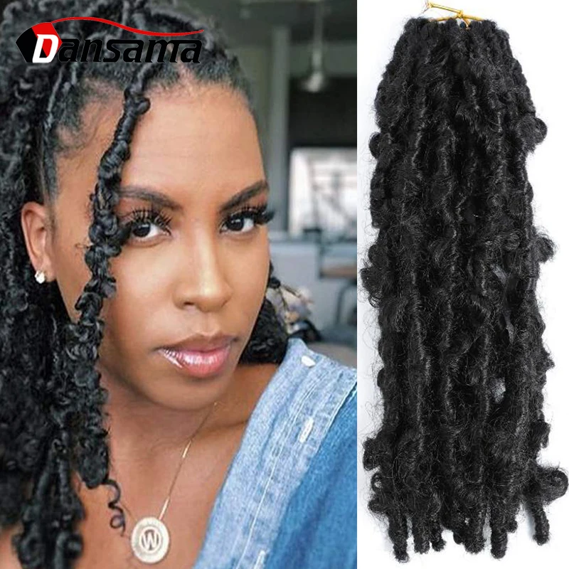 Dansama 12 дюймов бабочка Locs накладные волосы на крючке искусственно состаренные