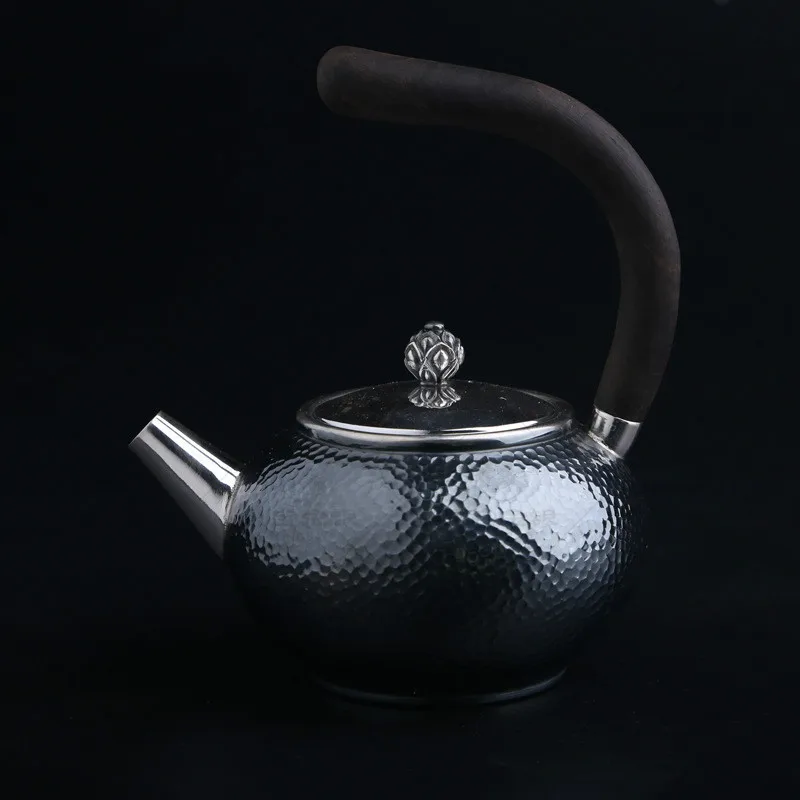 Серебряный горшок, Стерлинговое серебро 999 чайник, ручная работа, японский чайник, горшок с боковой ручкой, горшок из стерлингового серебра, горшок для дыма