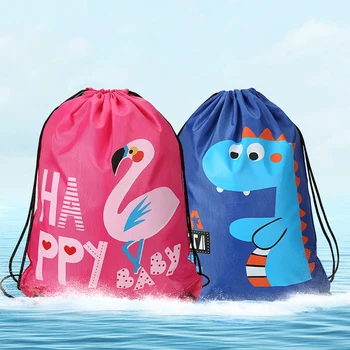 

Drawstring Backpack Beach Bag Storage Multi-Purpose Convenient Single Cartoon Cute Couple Bag Lightweight for Swimming Holiday