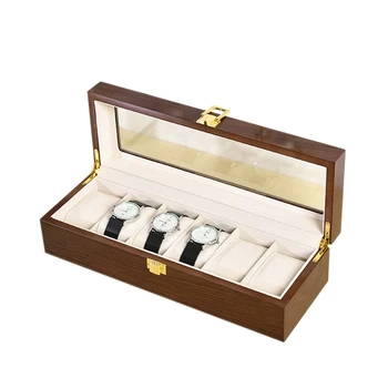 

6-Bit Watch Box Wooden Watch Storage Box Watch Display Box Dustproof Watch Storage Box