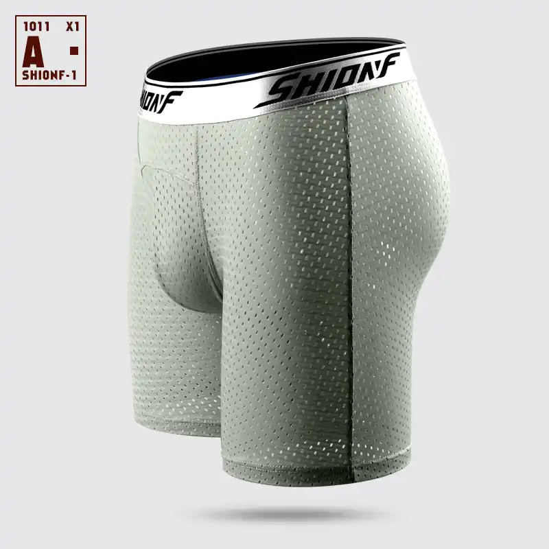 Men Mesh Breathable Underwear Long Leg 