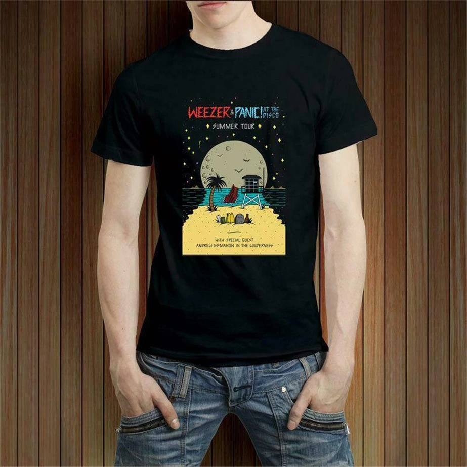 Panic! At The Disco Weezer Summer Tour Мужская футболка США размер Em1 2Xl 12Xl футболка| |