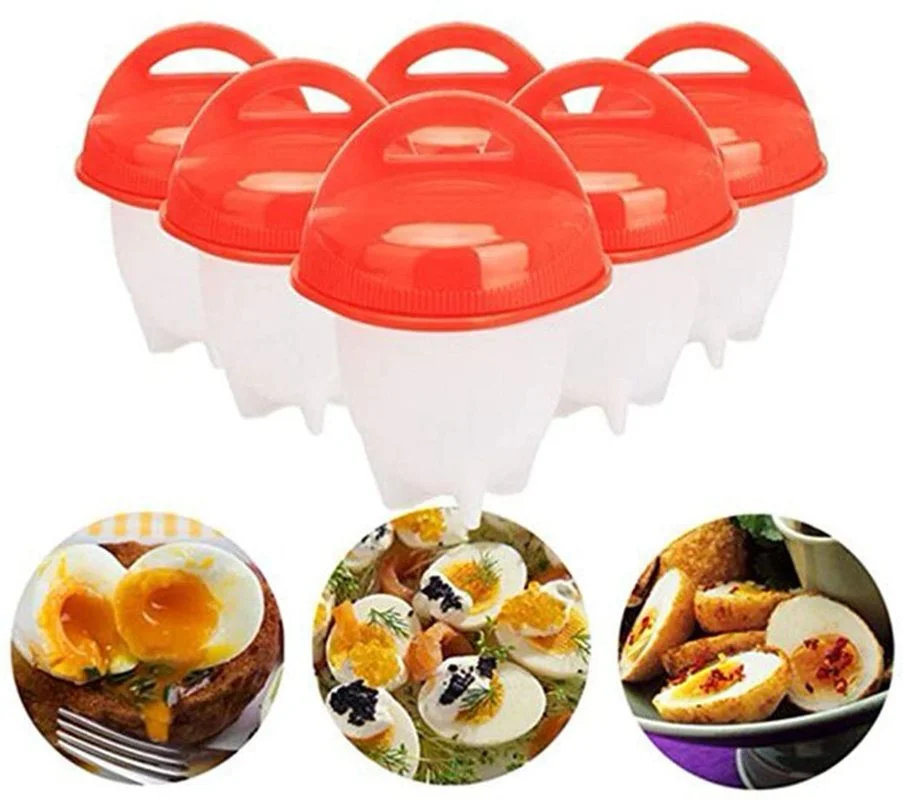 6PCS/Set Egg Poachers Cooker Silicone Non stick Egg Boiler Cookers 6