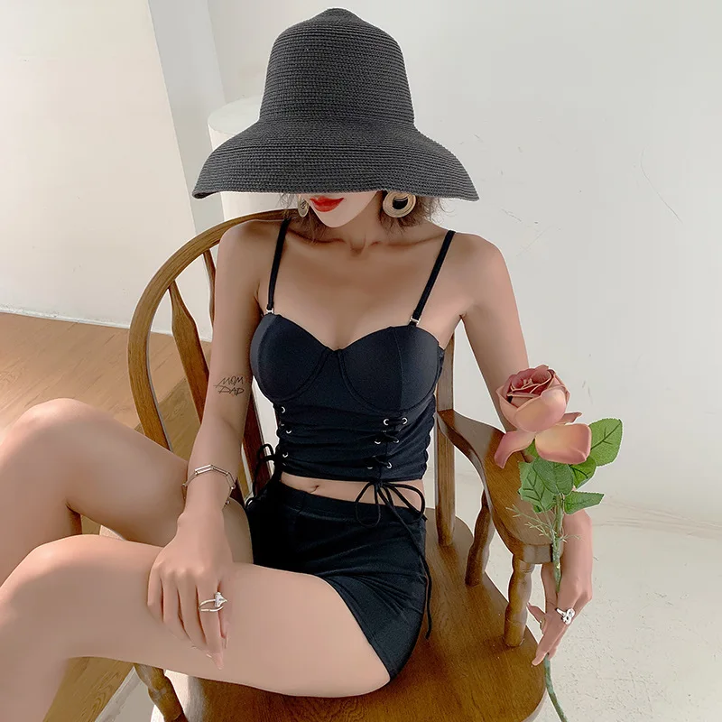

2019 New Style Fashion xing gan qun-Split Type Women's Underwire Bathing Suit