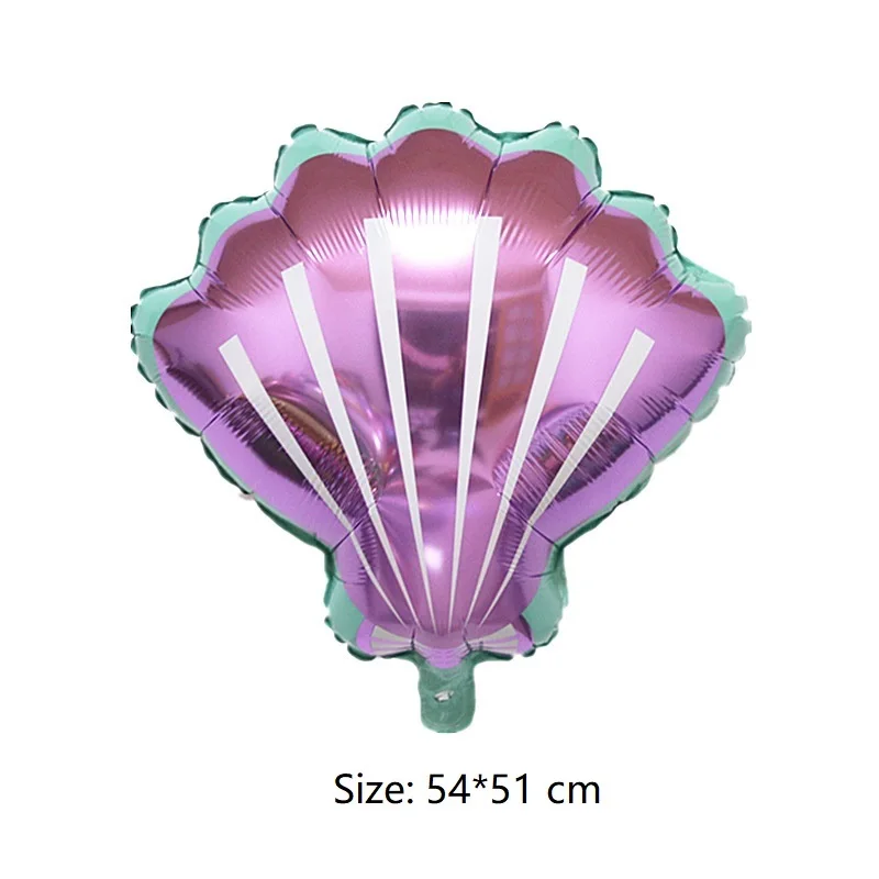1 шт. день рождения композиция шар КИТ ИГРУШКА рыбка Омар кокосовое дерево океан серии Русалка алюминиевый шар - Цвет: Purple seashell