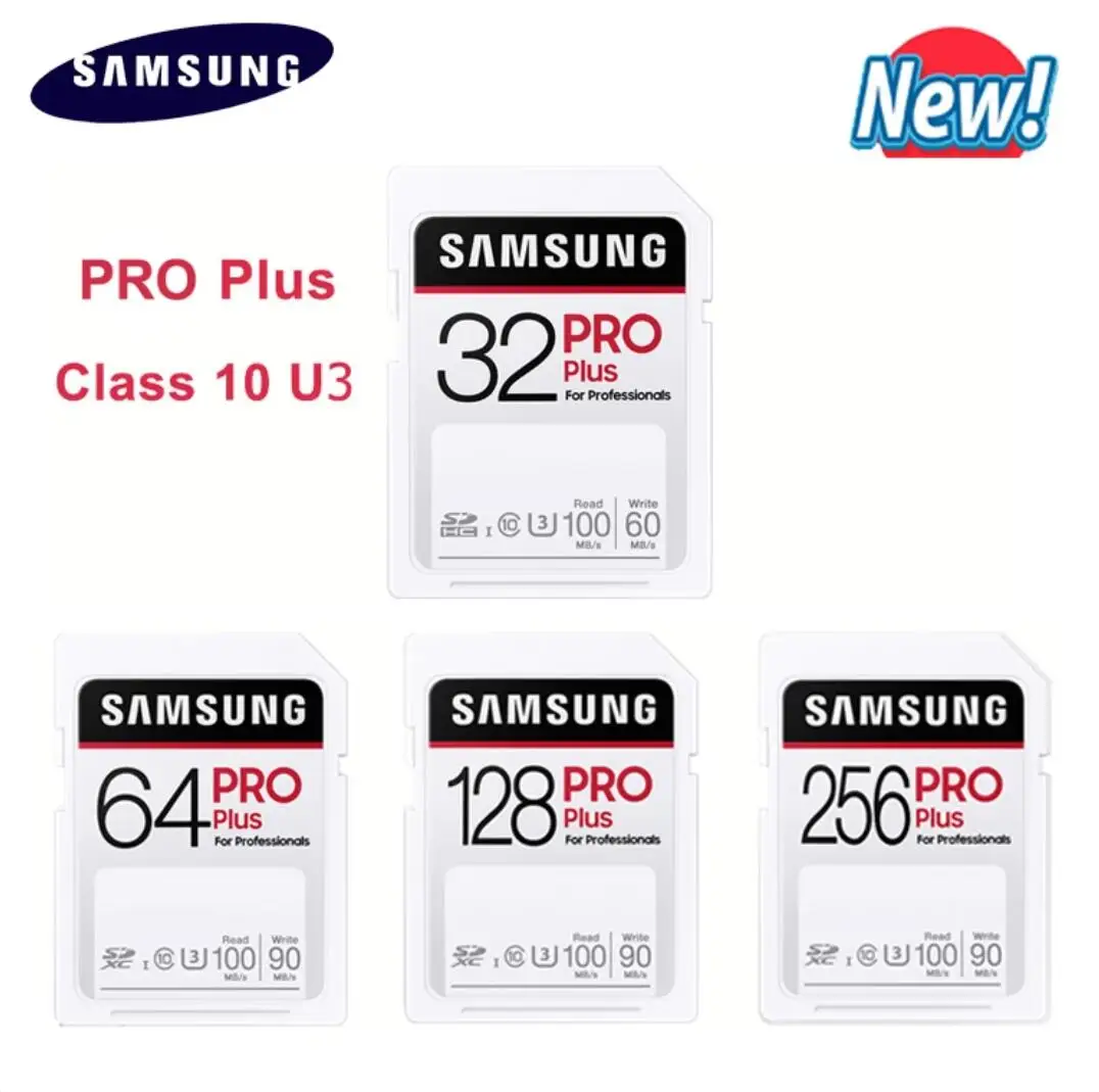 SAMSUNG Pro Plus SD Card 64 ГБ карта памяти новый флеш-карта на 32 128 256 класс скорости 10 U3 для