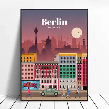 

Travel to Berlin Canvas Travel Poster Prints Home Wall Art Decor Painting