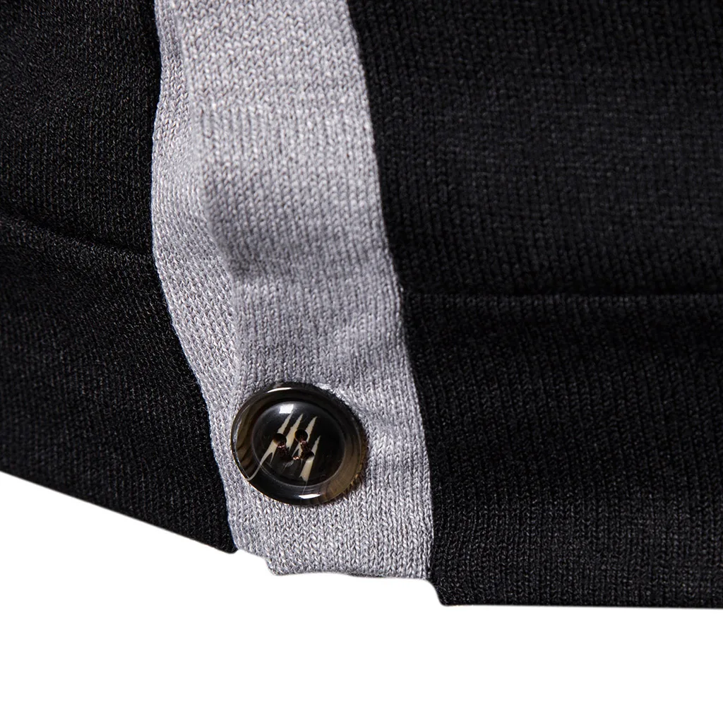MJARTORIA мужской свитер деловой Повседневный узкий вязаный свитер большой v-образный вырез однобортный лоскутный мужской кардиган свитер