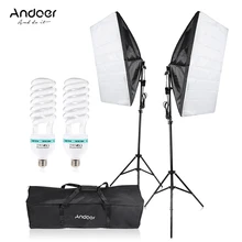 CZ Andoer Photography Studio parasol Softbox Light Lighting zestaw namiotowy Photo Video Equipment 2*135W żarówka 2 * stojak trójnóg 2 * Softbox