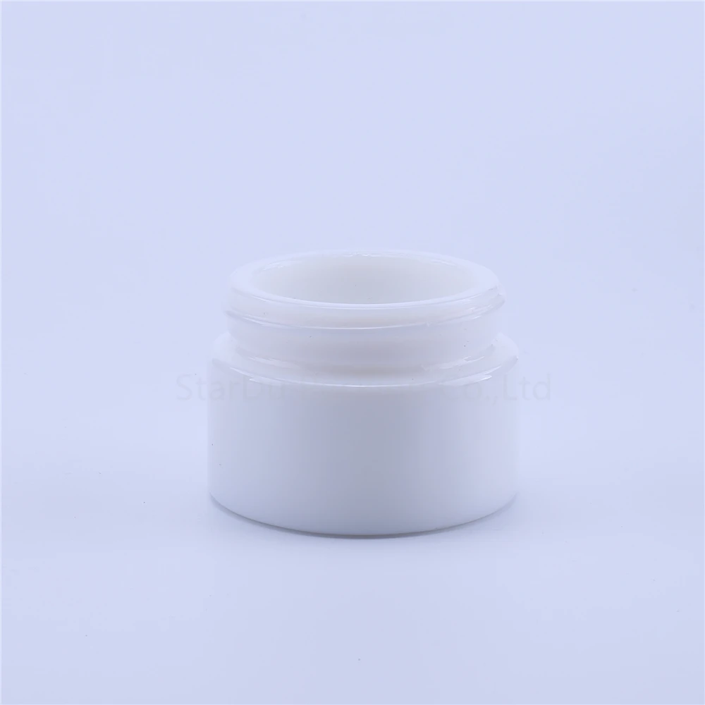 220pcs 30g white Glass Cream Jars Cosmetic Packaging with lid plastic caps& inner liners round empty small glass jars