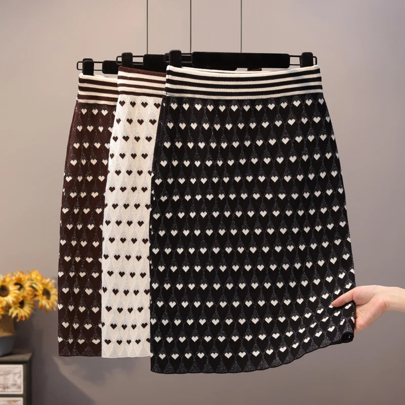 В qiu dong женская любовь Новые жаккардовые сплетенные сумки бедра юбка слово юбка легкий шелк одна юбка высокой талии Толстая