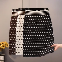 В qiu dong женская любовь Новые жаккардовые сплетенные сумки бедра юбка слово юбка легкий шелк одна юбка высокой талии Толстая