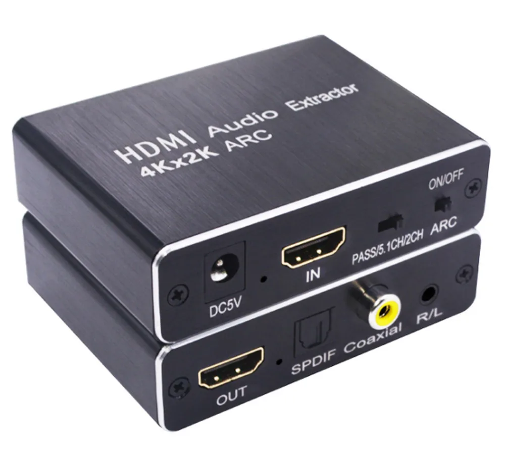 HDMI аудио сплиттер конвертер поддерживает ARC/3D/4 K x 2K в аналоговый аудио левый и правый каналы 5,1