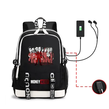 

La Casa De Papel Money Heist House of Paper Backpack Outdoor Travel Bag Laptop Backpack School Bags Shoulder Bags