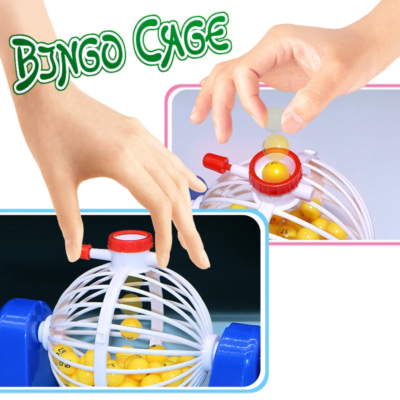 Забавный мини бинго игра бинго карты мяч чип машина набор Забавный, классический азартные игры Семья Дети игры Рождество подарок на
