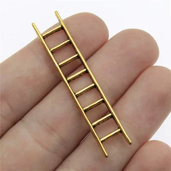 

Wholesale Jewelry Lots Antique Gold Color 51x10mm Ladders Charms For Bracelet Silver Plated Jewelry 80 Pieces