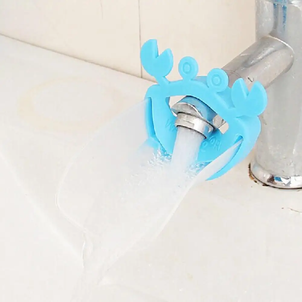 Детская ванная комната лягушка форма краба кран удлинитель водосберегающий мультфильм дети ребенок мыть-ручной удлинитель для смесителя аксессуары для ванной комнаты - Цвет: Crab Blue 2