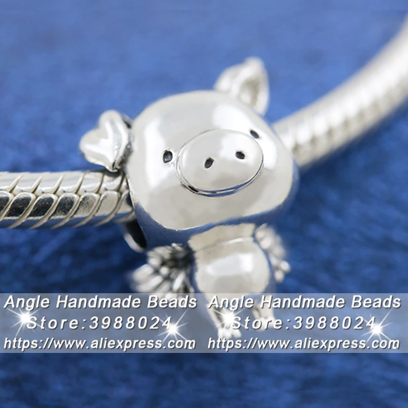 

2019 Autumn Collection 925 Sterling Silver Pippo the Flying Pig Charm Fits All European DIY Bracelets Necklaces