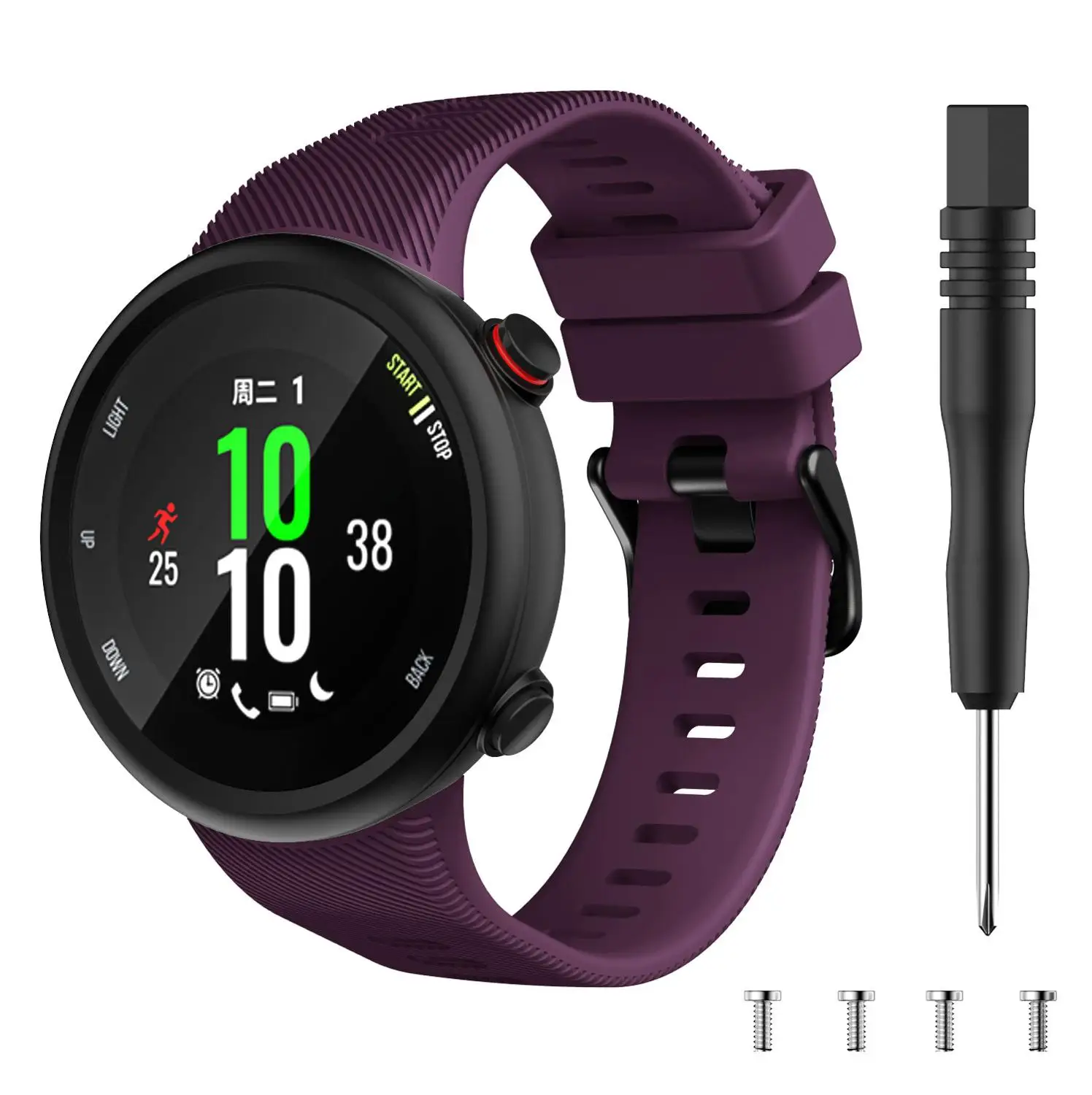 Силиконовый ремешок для часов Garmin Forerunner 45 браслет для Garmin Forerunner 45S сменный ремешок для часов - Цвет ремешка: Purple