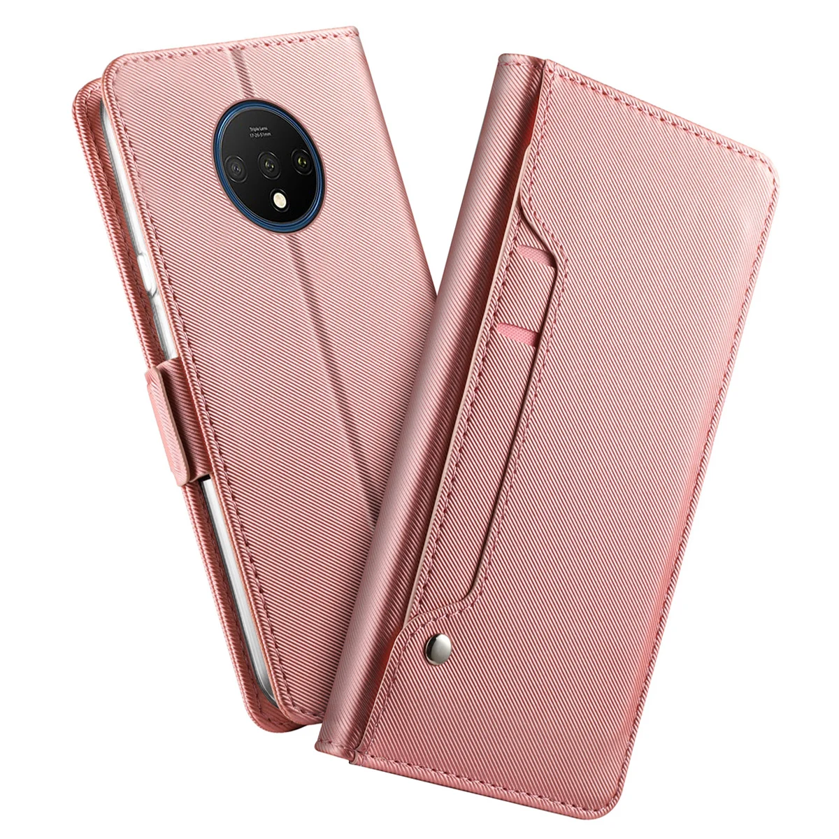 

For OnePlus 7 7T Case Leather Wallet Flip Stand with Mirror and Card Slots Cover One Plus 6T 5G Oneplus 7 Pro Case Luxury