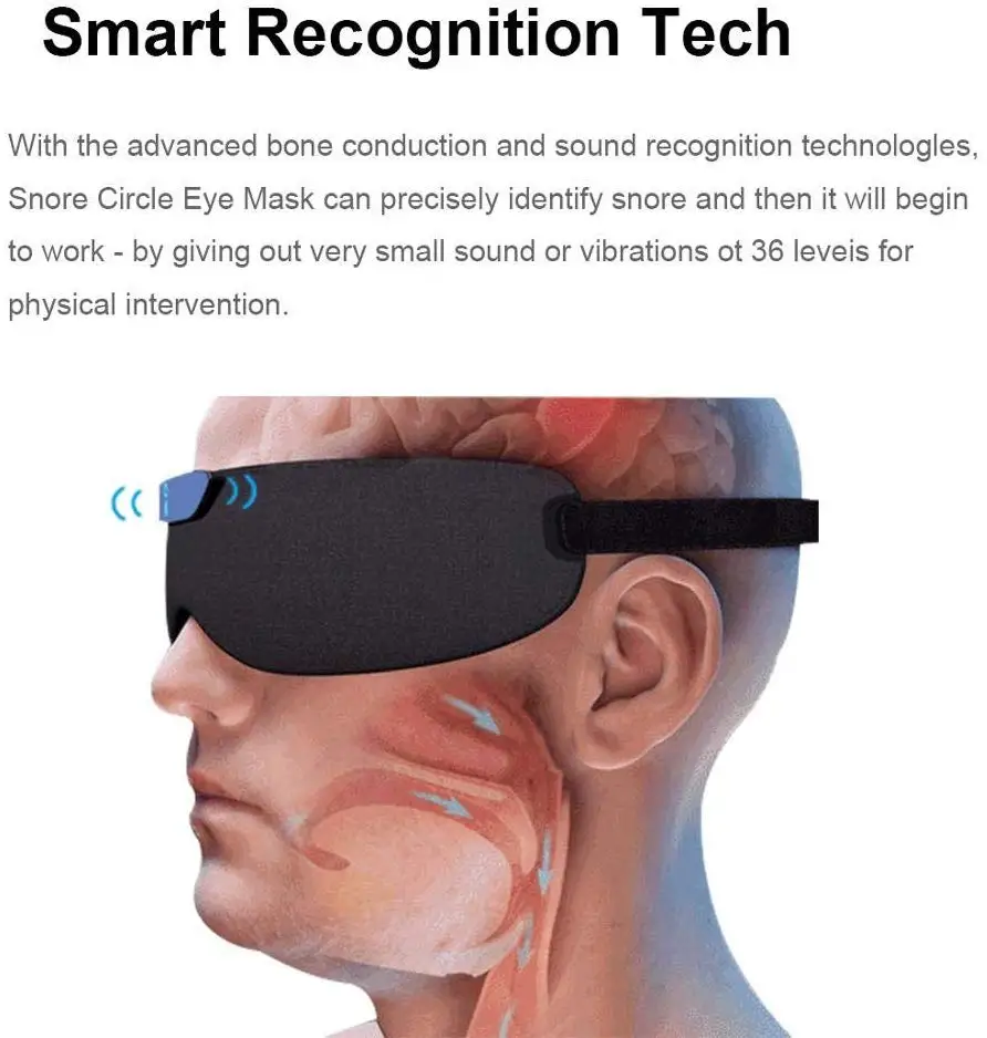 CNON анти храп устройства, пробки сна, Смарт храп маска для глаз, Bluetooth технология записи и анализа данных сна