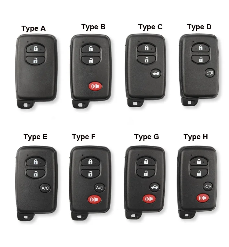 Replacement Car Key Blanks Case for Toyota Prado Camry Reiz Smart Remote Key Shell