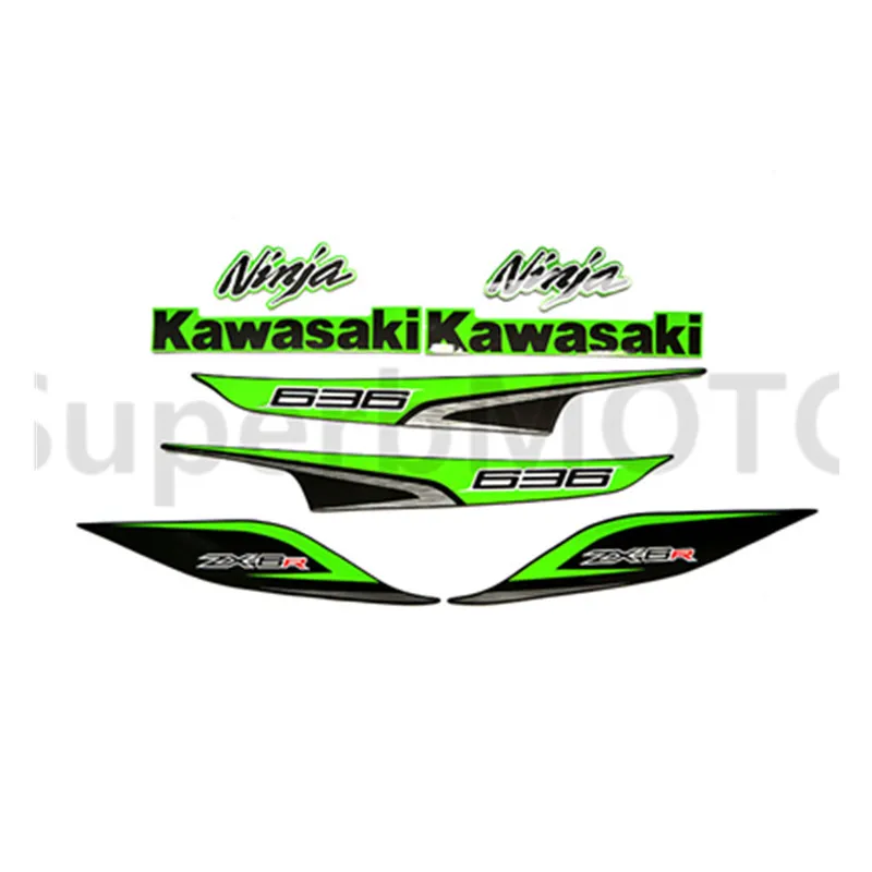 Зеленый Для Kawasaki Ninja ZX6R ZX-6R 2013 мотоциклетная наклейка на обтекатель весь комплект наклеек для автомобиля - Цвет: Зеленый