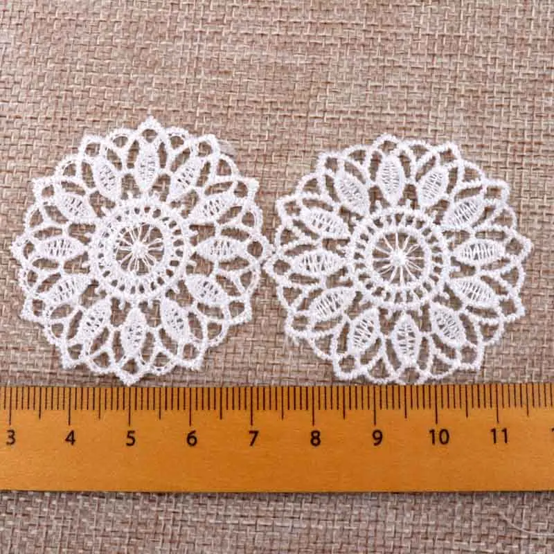 Schöne Weiße Farbe Net Spitze Trim Gestickte Spitze Band Für Nähen Hochzeit Dekoration DIY 45mm