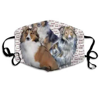 

Shelties And Bones Washable Reusable Mask, Cotton Anti Dust Half Face Mouth Mask For Kids Teens Men Women With Adjustable Ear