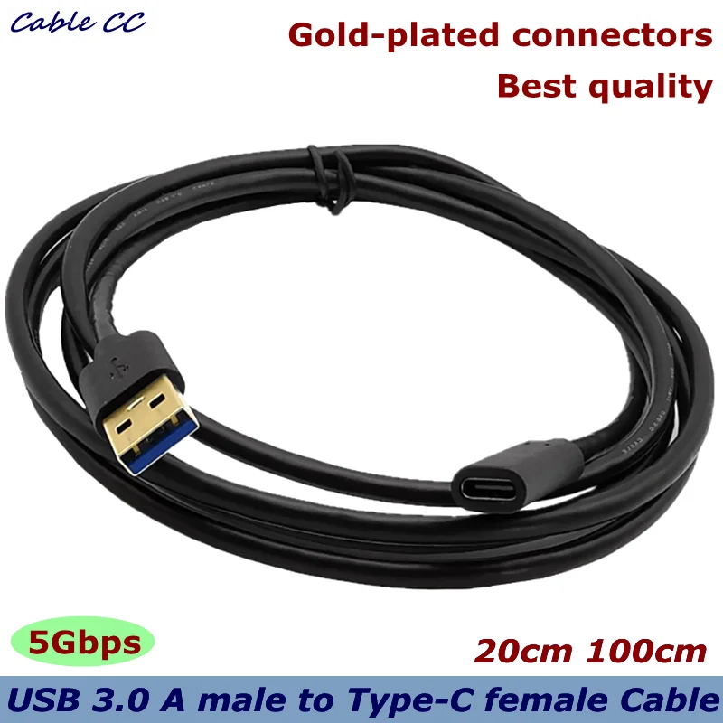 Ouro-banhado Usb 3.0 a a Usb-c Cabo Adaptador Fêmea tipo a 3.0 Macho para tipo c Fêmea Usb 3.1 Dados e Conversor de Carregamento