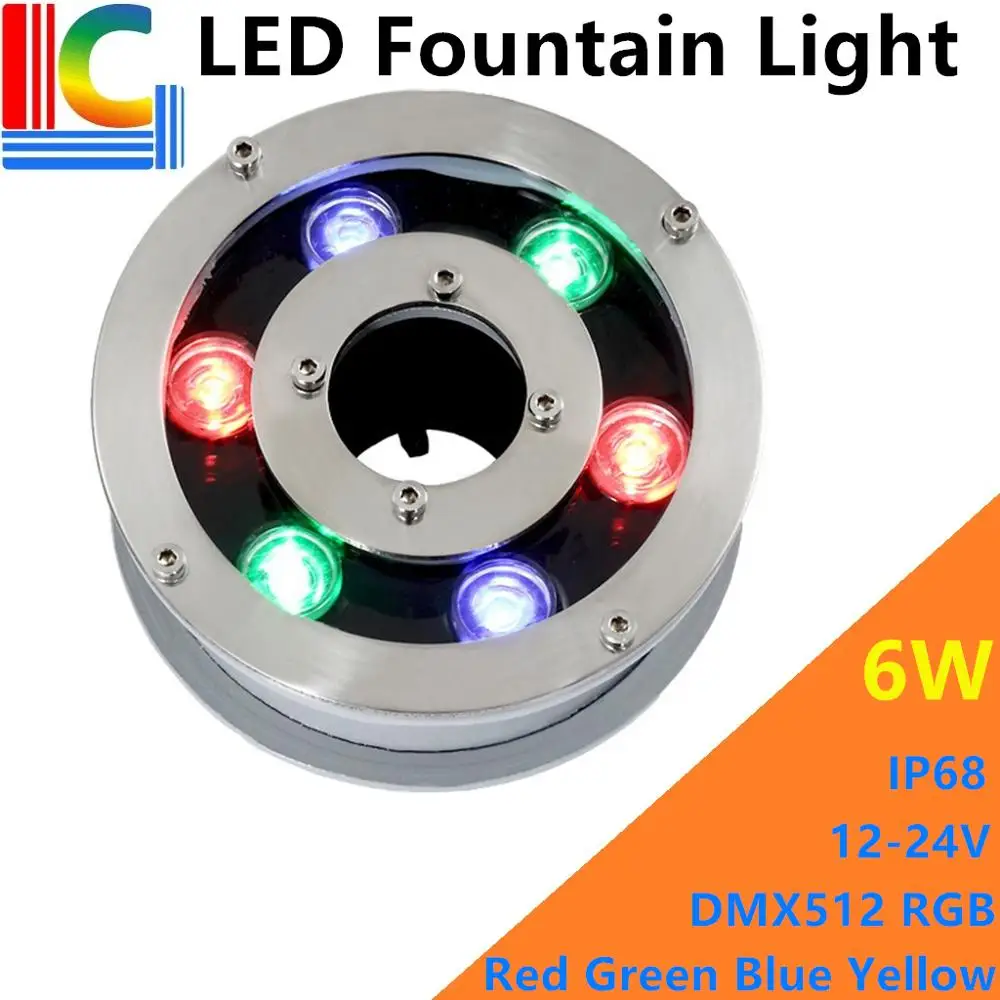 Светодиодный фонтанный светильник 6 Вт IP68 подводный для бассейна DMX512 RGB наружный s