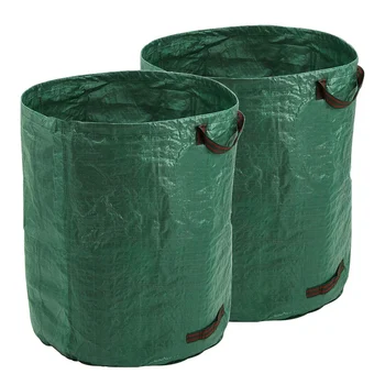 

2 Pack 132 Gallon Collapsible Garden Bag Reusable Trash Can Durable Yard Waste Leaf Bags for Gardening Home or Camping