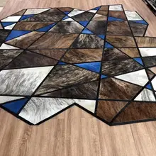 Современный роскошный неоклассический ковер из воловьей кожи неправильной формы