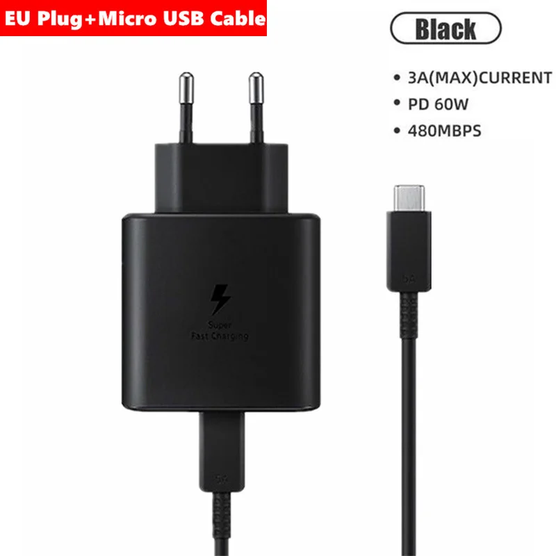 For Samsung S21 Note 20 10 A70 Super Fast Charger Cargador 25W EU Power Adapter For Galaxy Note20 S20 A90 A80 S10 5G TypeC Cable 65w usb c charger Chargers