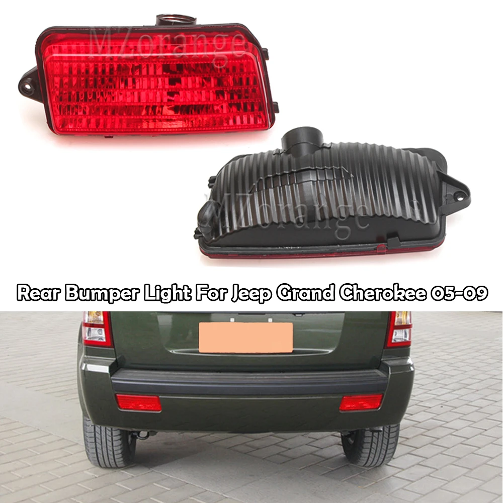 

Rear Bumper Reflector Light For Jeep Grand Cherokee 2005-2009 No Bulb Red Len Tail Brake Light Taillights Fog Lamp MZORANGE