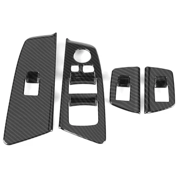 

4Pcs Car Auto Window Switch Lift Panel Button Frame Cover Trim Decoration for B-MW 5 Series G30 2017-2018