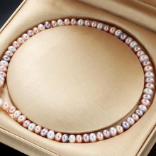 Распродажа! AAAA натуральный пресноводный жемчуг ожерелье для женщин элегантные ювелирные изделия из настоящего жемчуга серебро многоцветное ожерелье s