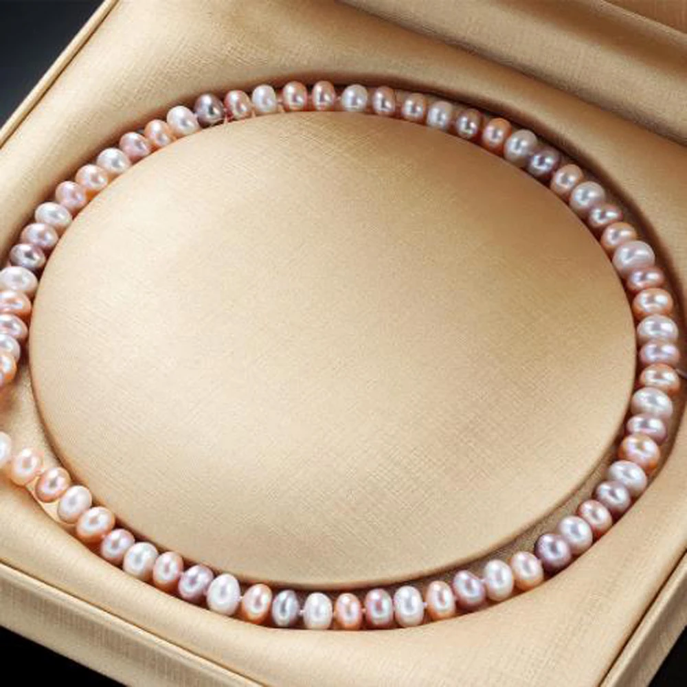 

Clearance Sale ! AAAA Natural Freshwater Pearl Necklace For Women Elegant Real Pearl Jewelry Silver Multi Color Necklaces