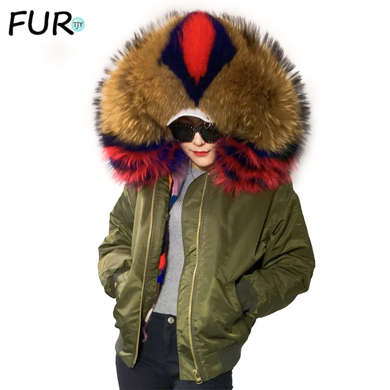 womens bomber coat with fur hood